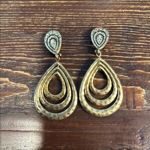 Premier Designs Gold and Silver Teardrop Earrings